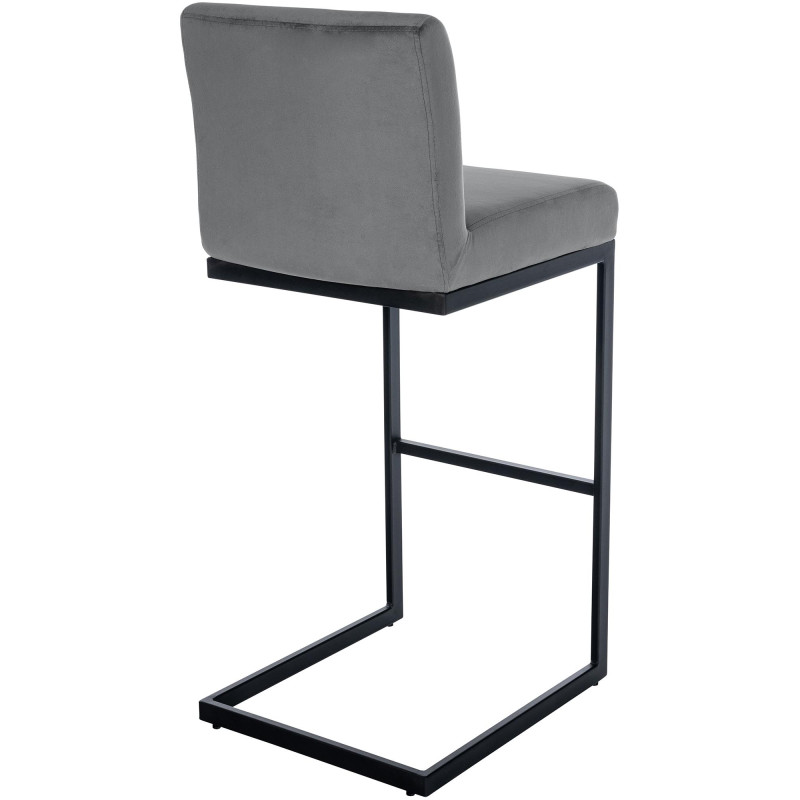 Tabouret de bar Hopewell en velours gris foncé B