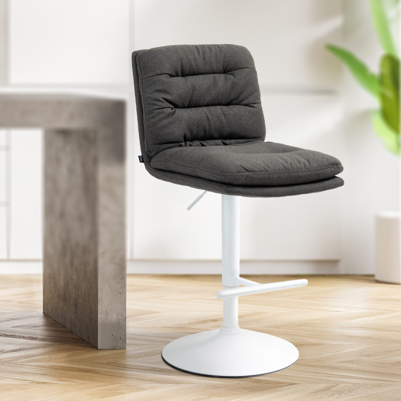 2er Set Barhocker Damar Stoff weiß