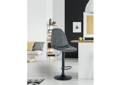 Taburete de bar Elmore, piel sintética, gris B