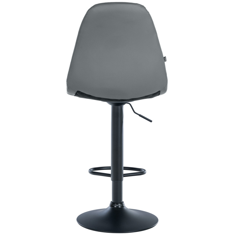 Tabouret de bar Elmore, similicuir, B gris