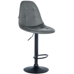Tabouret de bar Elmore, similicuir, B gris