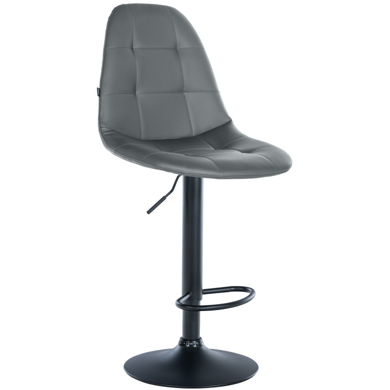 Tabouret de bar Elmore, similicuir, gris B
