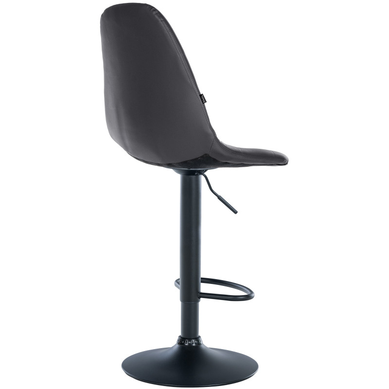 Tabouret de bar Elmore, similicuir, B noir