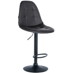Tabouret de bar Elmore, similicuir, B noir