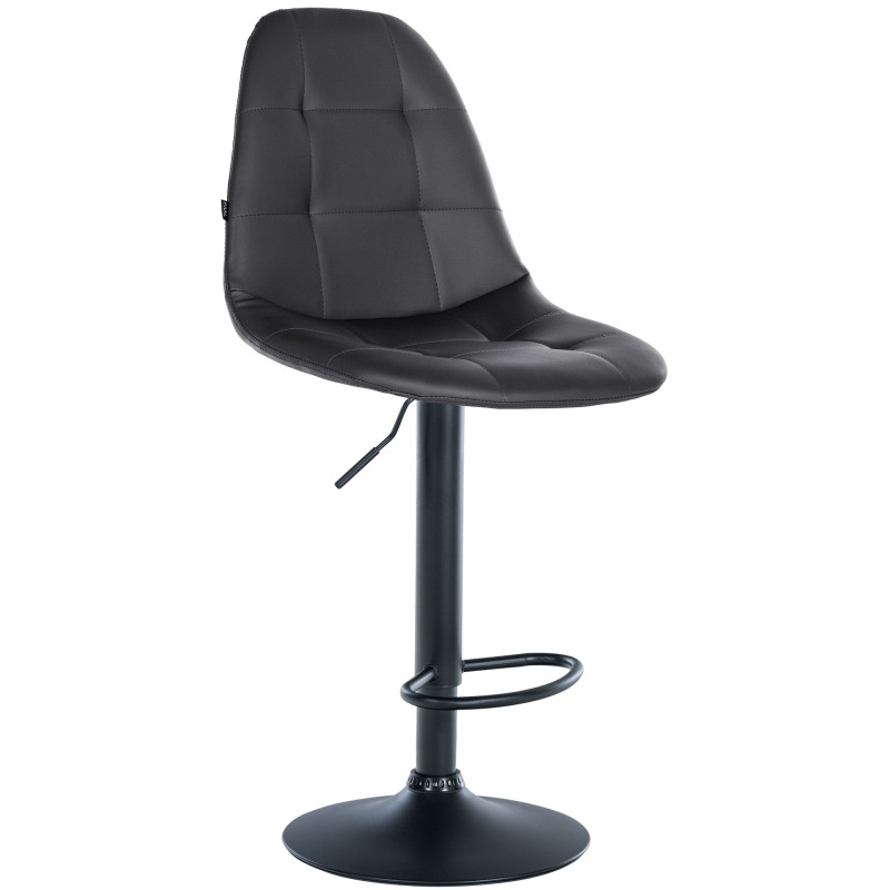 Tabouret de bar Elmore, similicuir, B noir