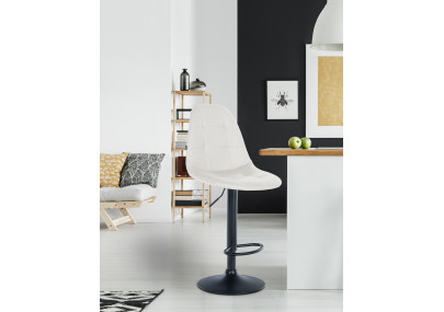 Tabouret de bar Elmore, similicuir, blanc