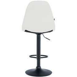 Tabouret de bar Elmore, similicuir, B blanc