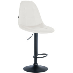 Tabouret de bar Elmore, similicuir, B blanc