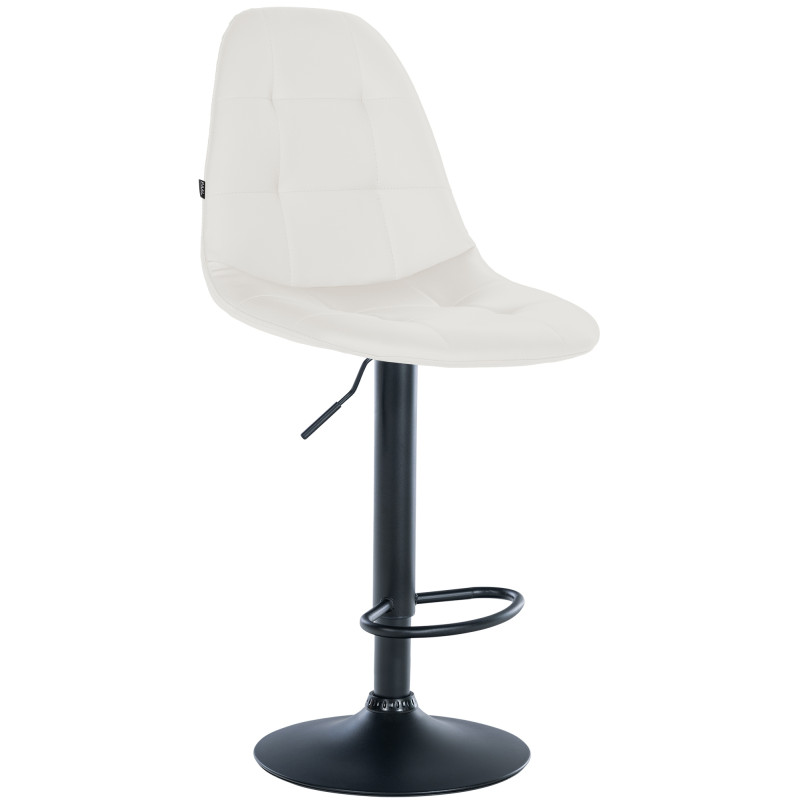 Tabouret de bar Elmore, similicuir, B blanc