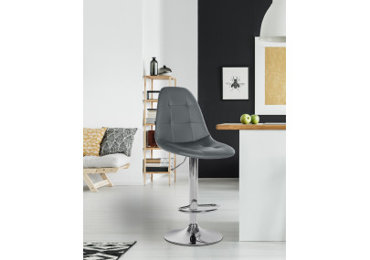 Sgabello da bar Elmore, similpelle, grigio C