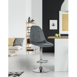 Tabouret de bar Elmore, similicuir, C gris
