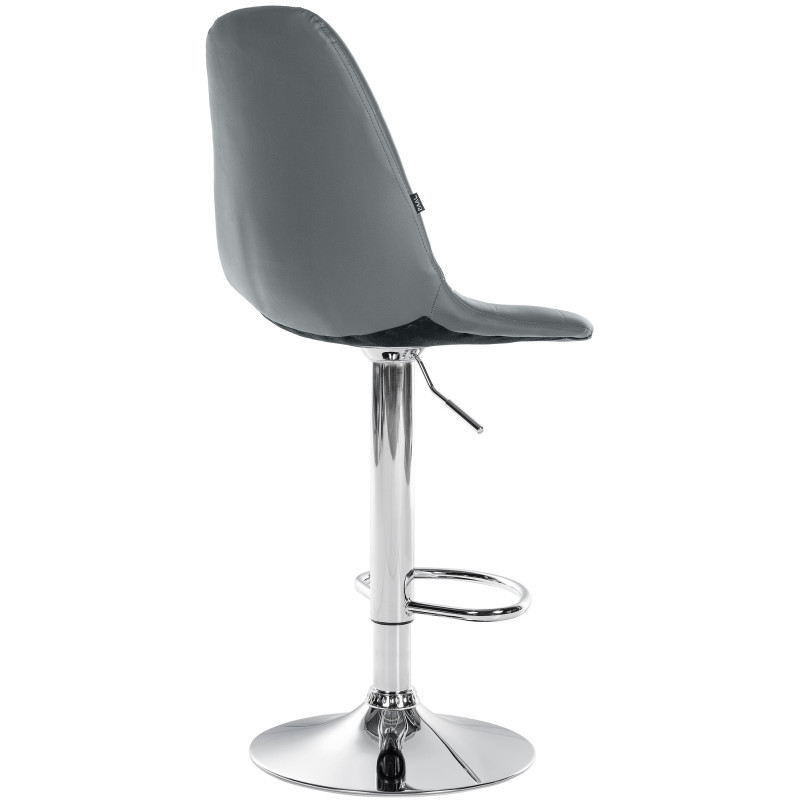 Taburete de bar Elmore, piel sintética, gris C