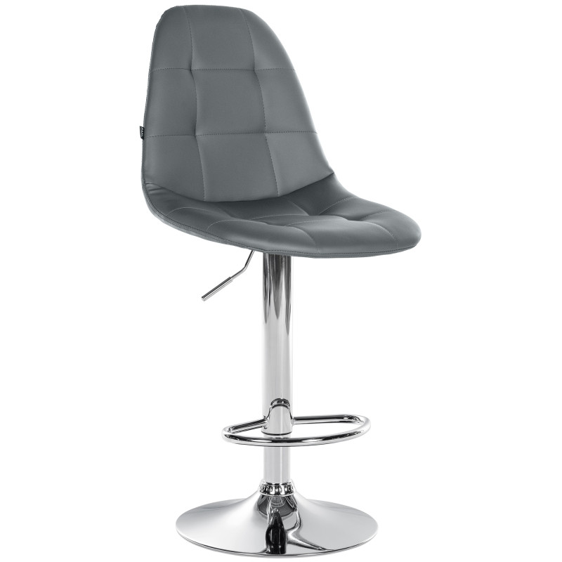 Tabouret de bar Elmore, similicuir, gris C