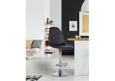 Tabouret de bar Elmore, similicuir, C, noir