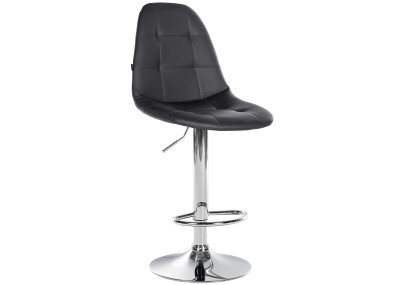 Taburete de bar Elmore, imitación piel, C, negro