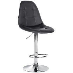 Tabouret de bar Elmore, similicuir, C noir