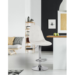 Tabouret de bar Elmore, similicuir, C blanc