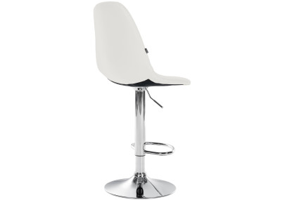 Taburete de bar Elmore, imitación piel, blanco C