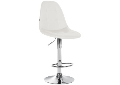 Taburete de bar Elmore, imitación piel, blanco C