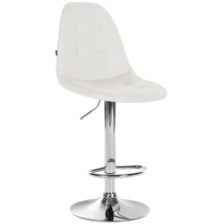 Tabouret de bar Elmore, similicuir, blanc C