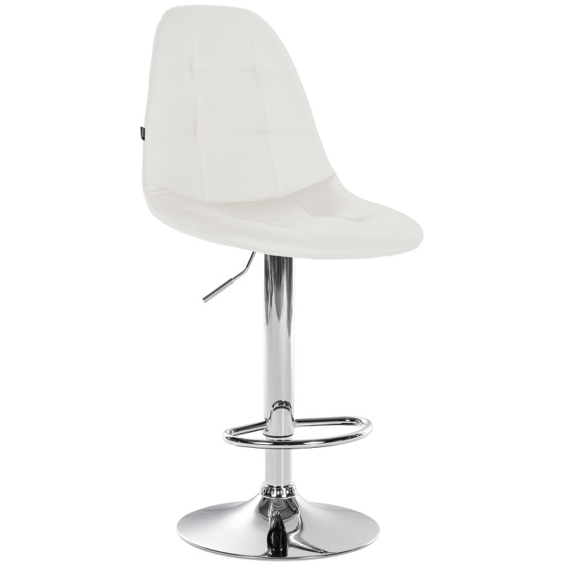 Tabouret de bar Elmore, similicuir, blanc C