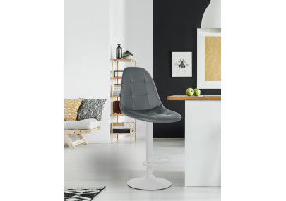 Tabouret de bar Elmore, similicuir, gris