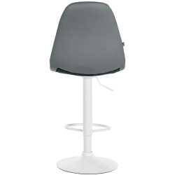 Tabouret de bar Elmore, similicuir, W gris