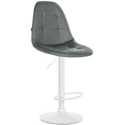 Tabouret de bar Elmore, similicuir, W gris