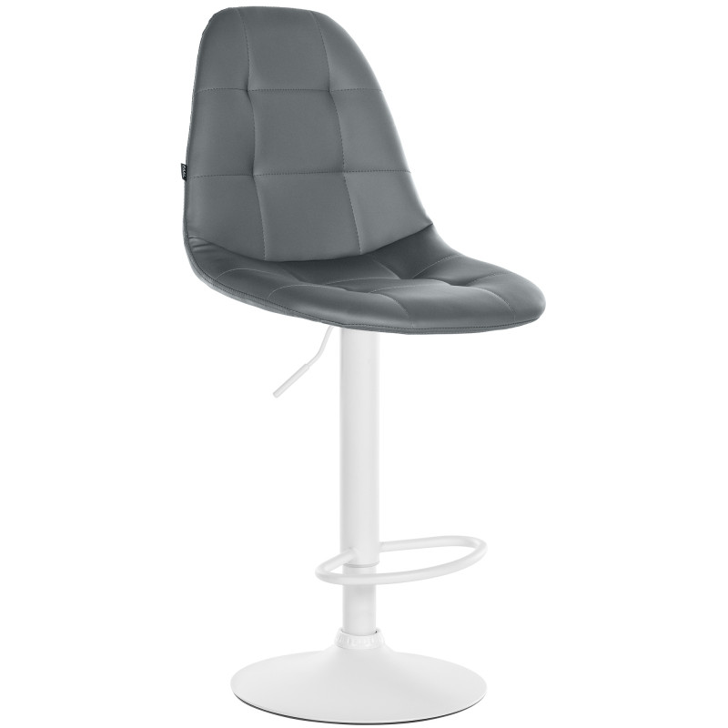 Tabouret de bar Elmore, similicuir, W gris