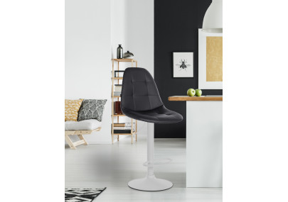 Tabouret de bar Elmore, similicuir, noir