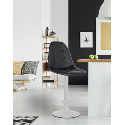 Tabouret de bar Elmore, similicuir, W noir