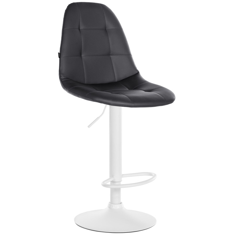 Tabouret de bar Elmore, similicuir, W noir