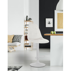 Tabouret de bar Elmore, similicuir, W blanc