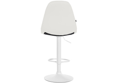 Taburete de bar Elmore, imitación piel, blanco