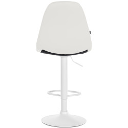 Tabouret de bar Elmore, similicuir, blanc