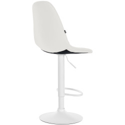 Tabouret de bar Elmore, similicuir, W blanc