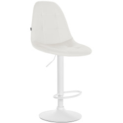 Tabouret de bar Elmore, similicuir, W blanc