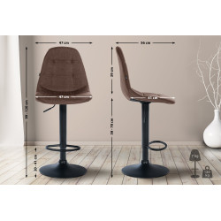 Tabouret de bar Elmore, tissu B brun