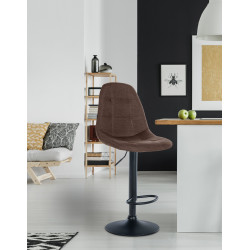 Tabouret de bar Elmore, tissu B brun