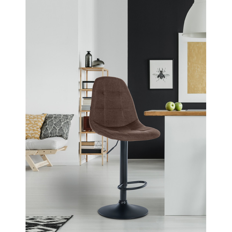 Tabouret de bar Elmore, tissu B brun