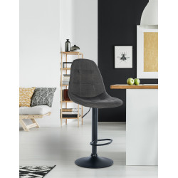 Tabouret de bar Elmore, tissu B gris foncé