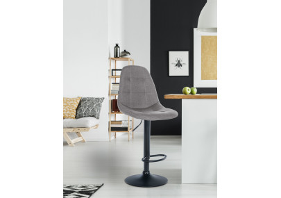 Tabouret de bar Elmore, tissu B, gris
