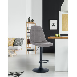 Tabouret de bar Elmore, tissu B gris