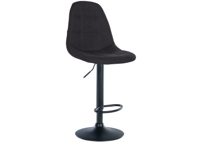 Tabouret de bar Elmore, tissu B, noir
