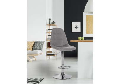 Sgabello da bar Elmore, tessuto C, grigio