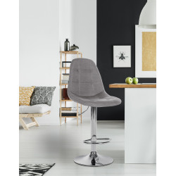 Tabouret de bar Elmore, tissu C, gris