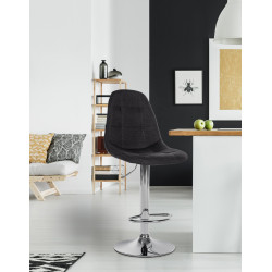 Tabouret de bar Elmore, tissu C noir