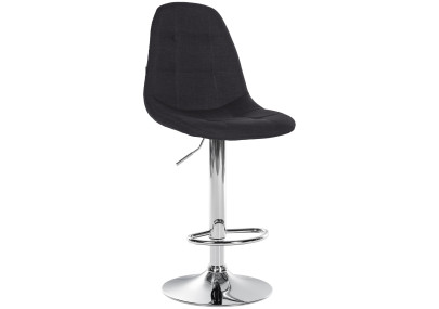 Taburete de bar Elmore, tapizado en tela C, negro