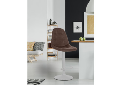 Tabouret de bar Elmore, en tissu, marron