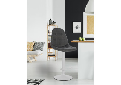 Tabouret de bar Elmore, tissu W, gris foncé